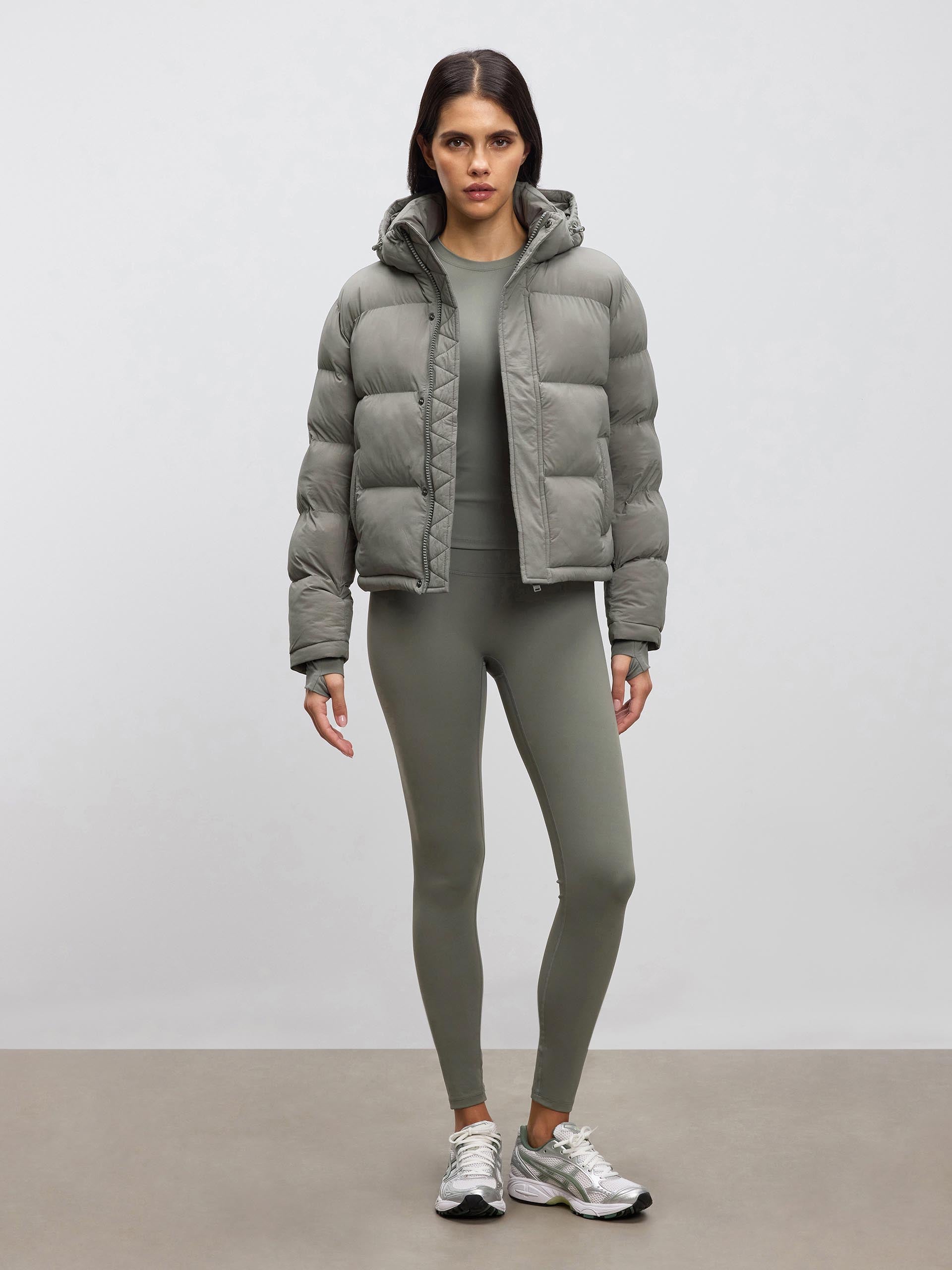 Womens Puffer Jacket in Sage