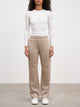 Womens Knitted Straight Leg Jogger in Stone