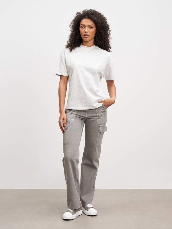 Womens Relaxed T-Shirt in Marl Grey