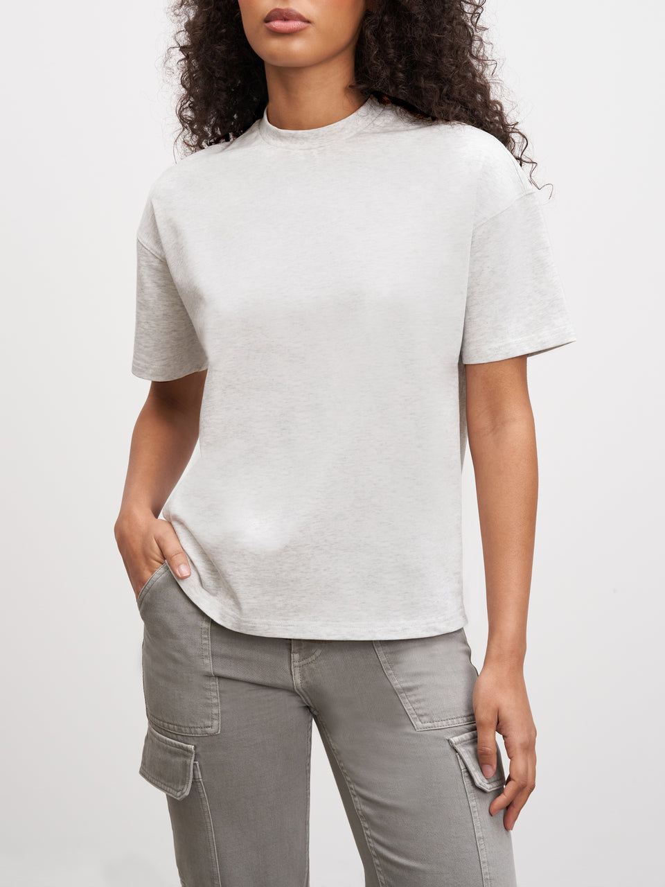 Womens Relaxed T-Shirt in Marl Grey