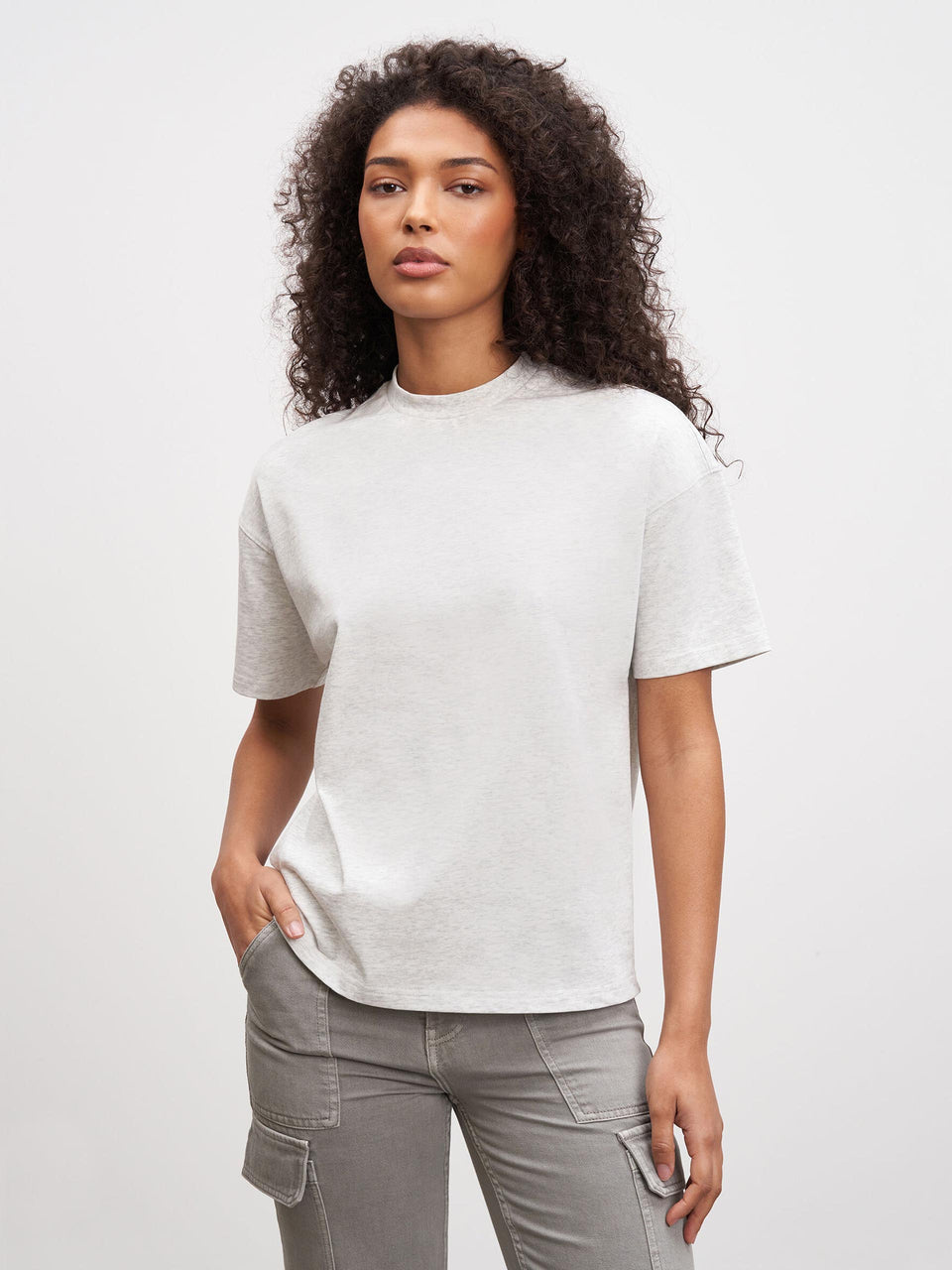 Womens Relaxed T-Shirt in Marl Grey