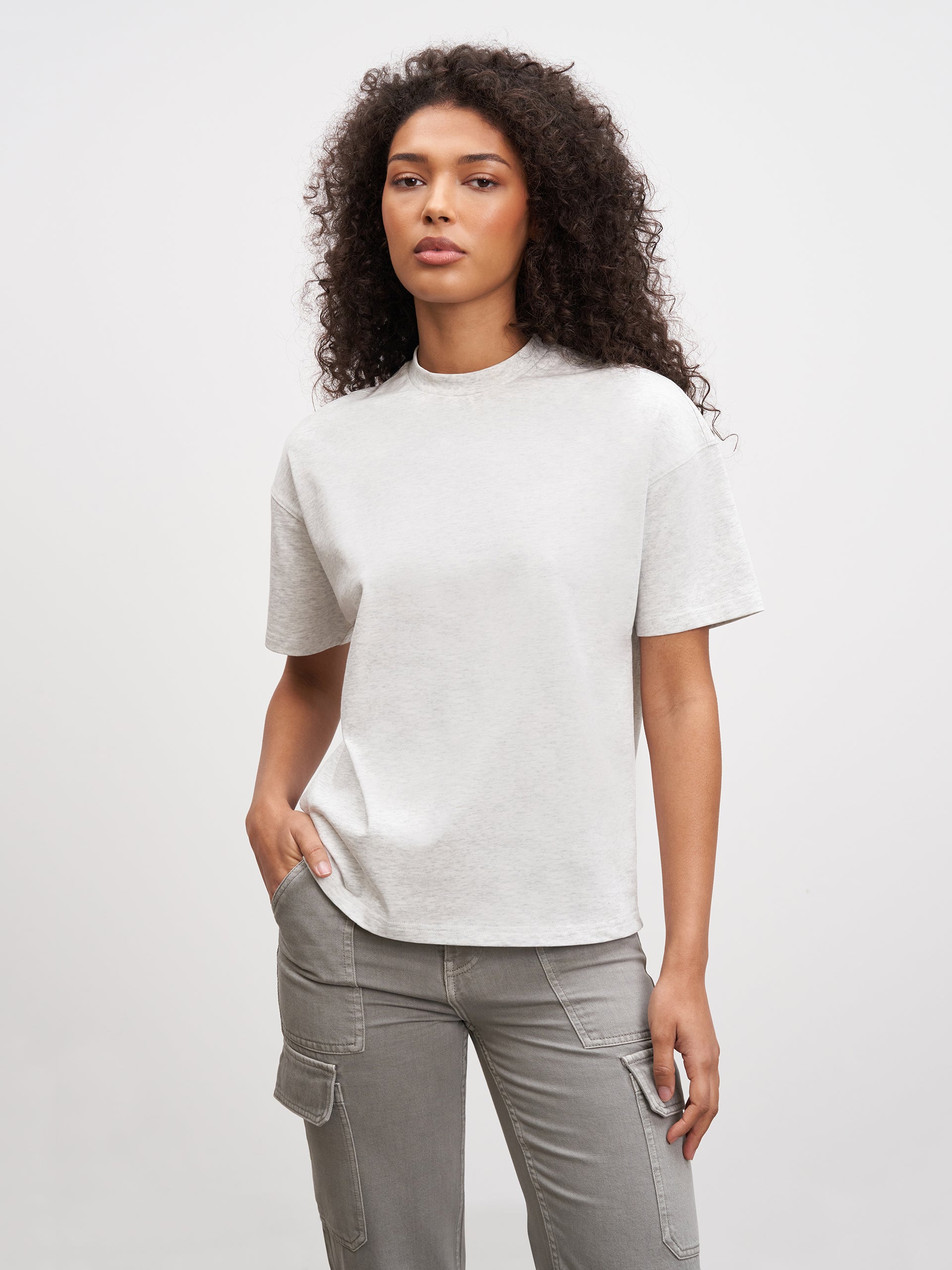 Womens Relaxed T-Shirt in Marl Grey