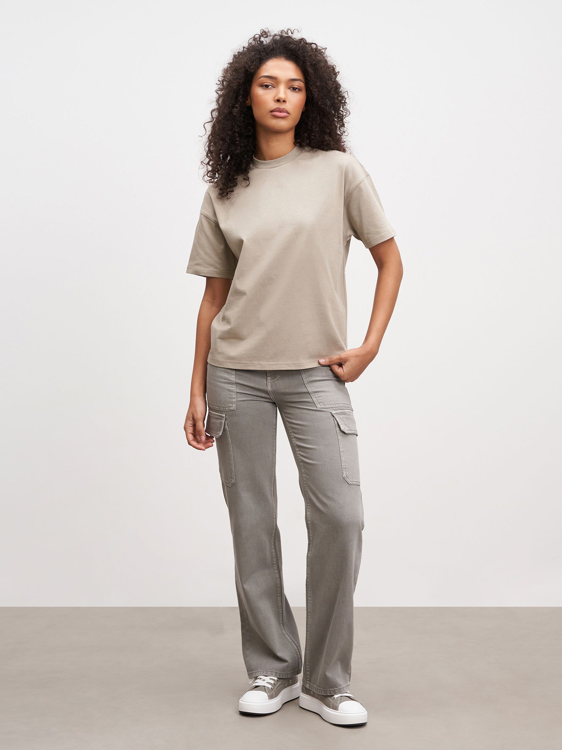 Womens Relaxed T-Shirt in Stone