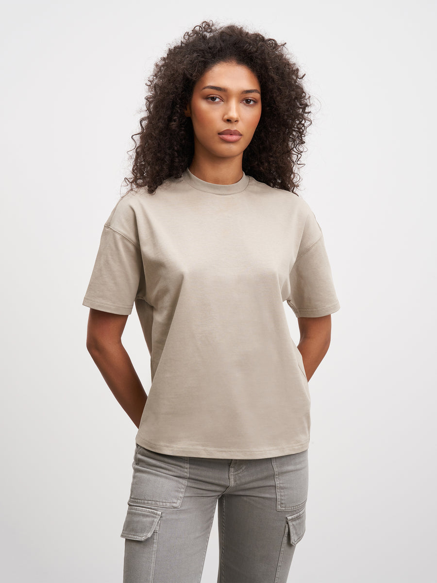 Womens Relaxed T-Shirt in Stone