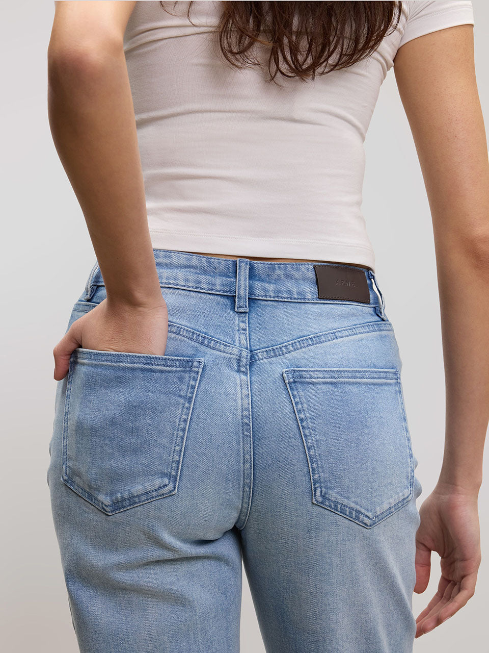 Womens Straight Leg Denim Jeans in Light Blue