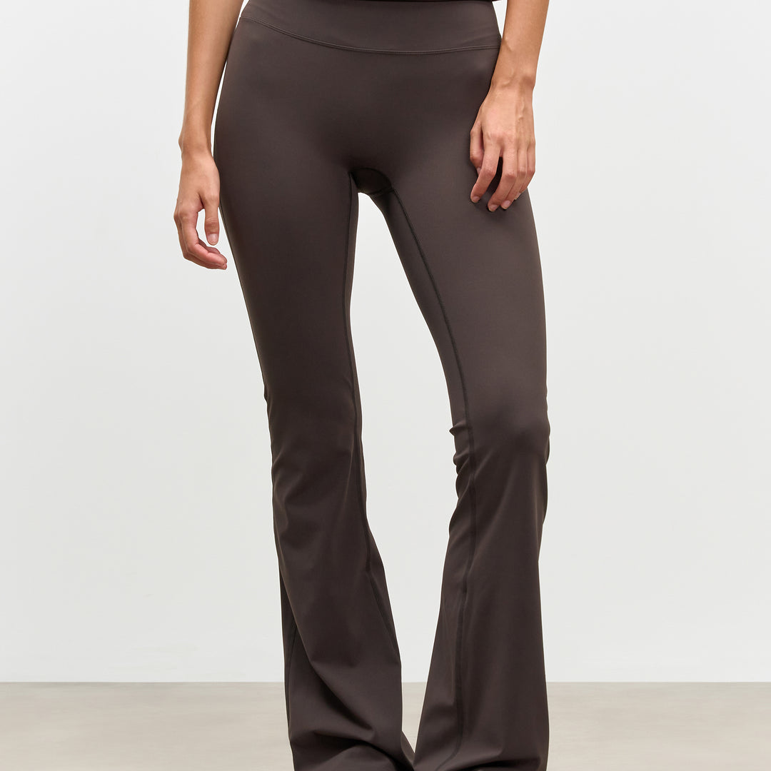 Womens Active Flared Legging in Brown