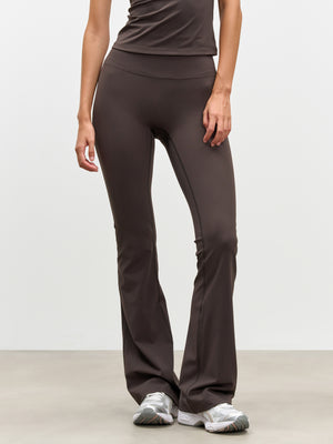 Womens Active Flared Legging in Brown