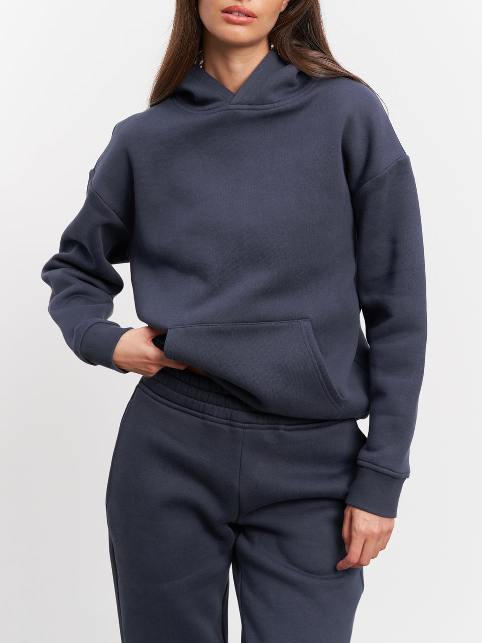 Womens Relaxed Hoodie in Slate Blue