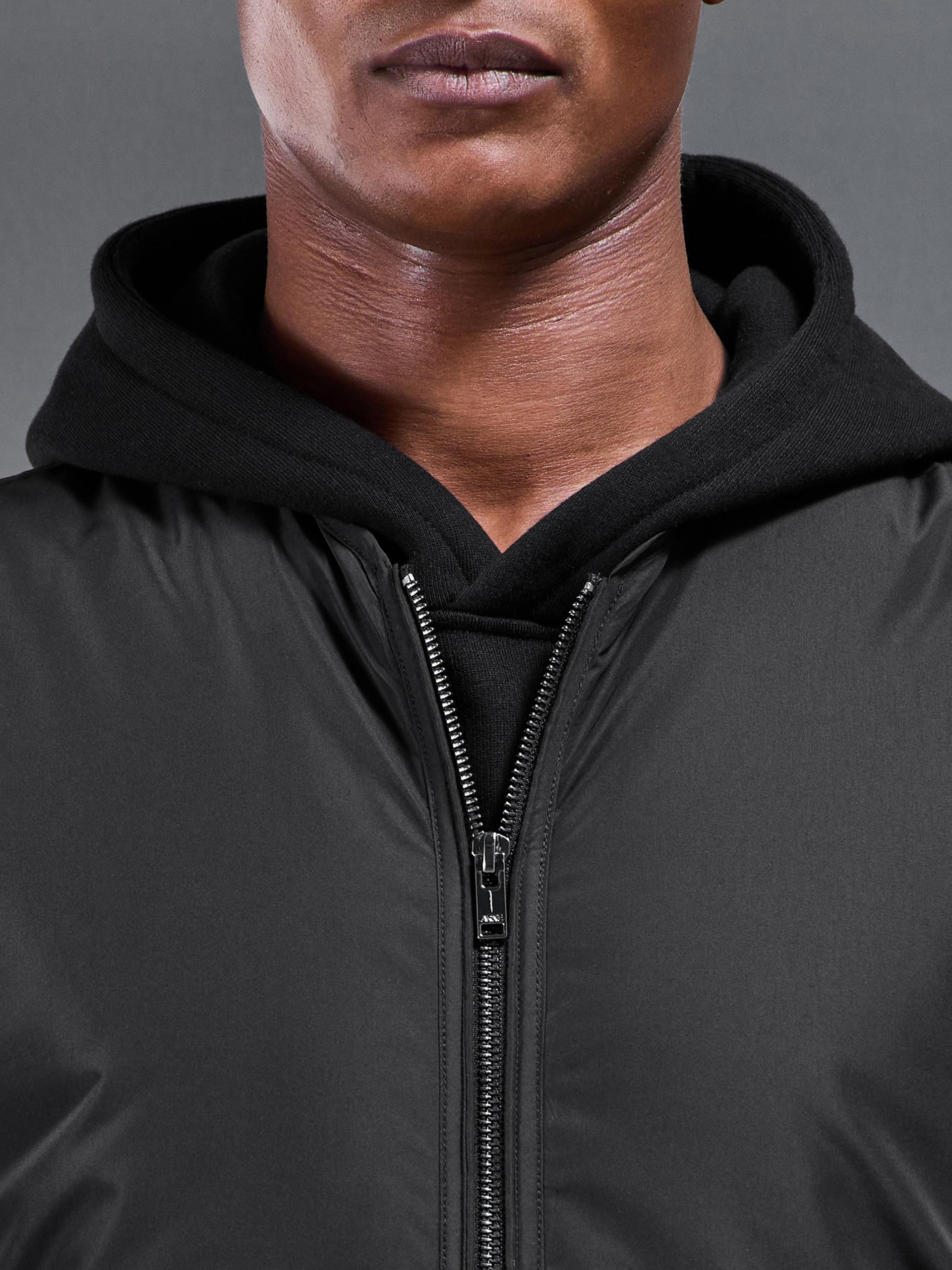 Zip Through Padded Vest in Black