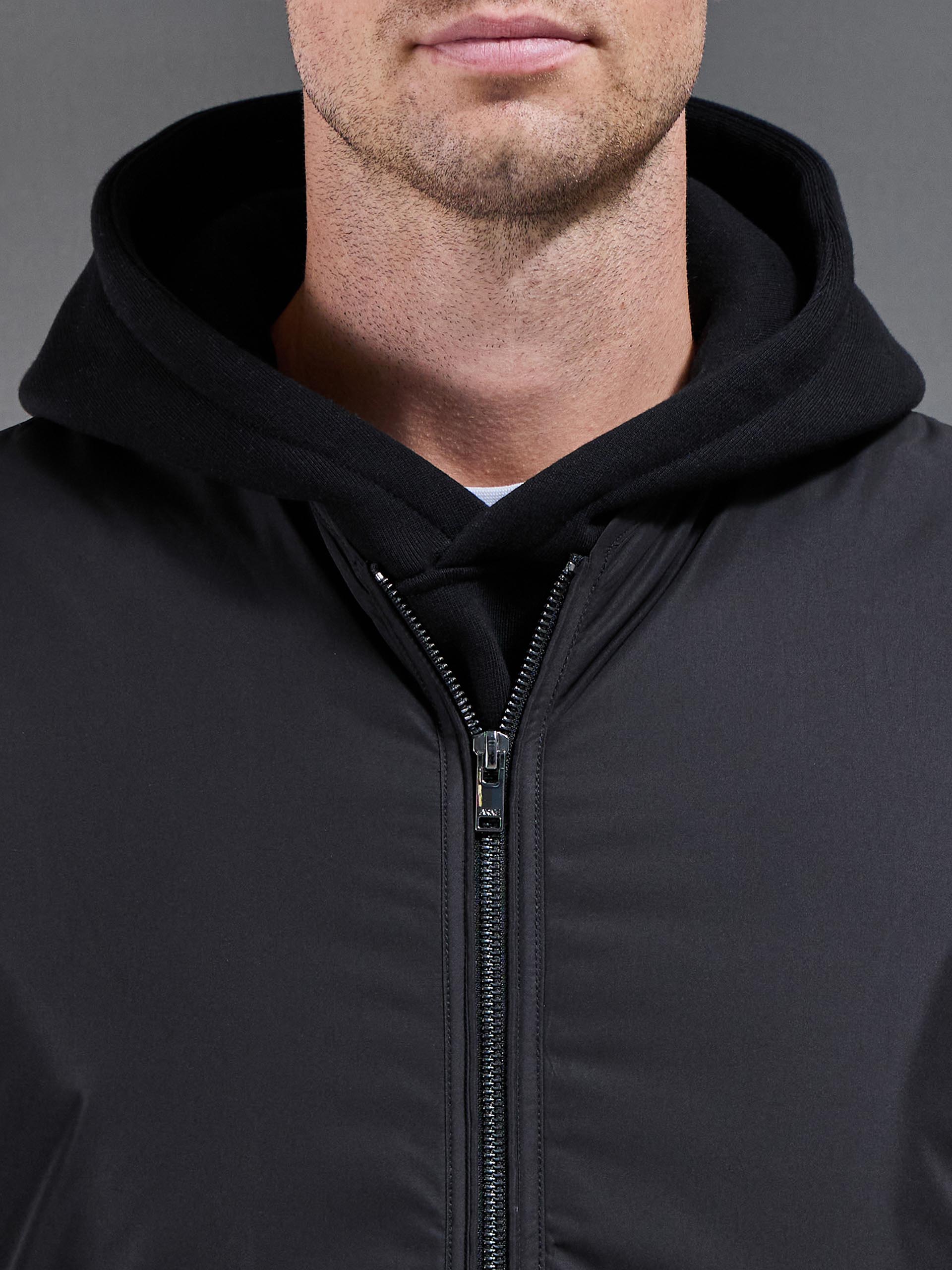 Zip Through Padded Vest In Black
