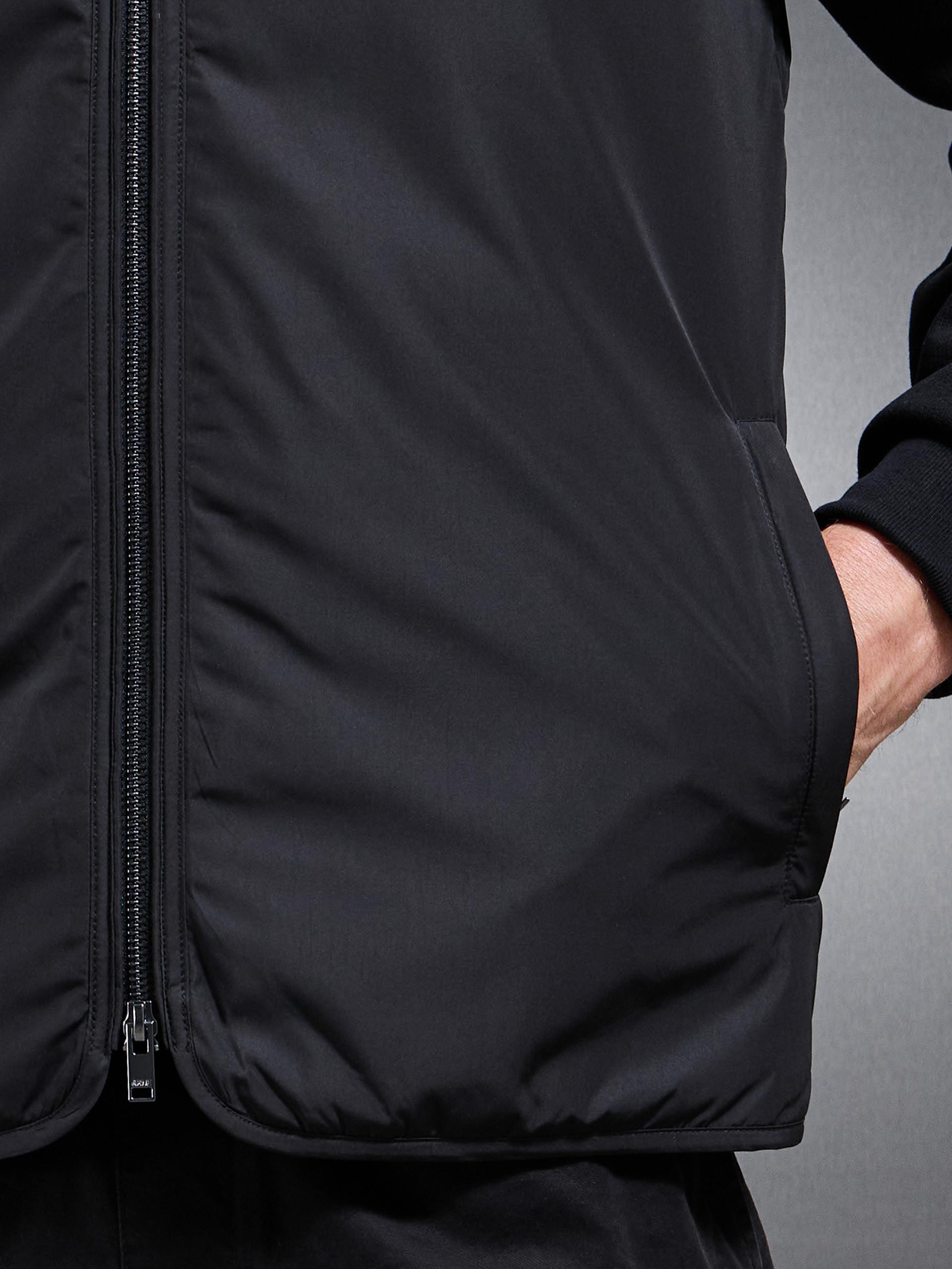 Zip Through Padded Vest In Black