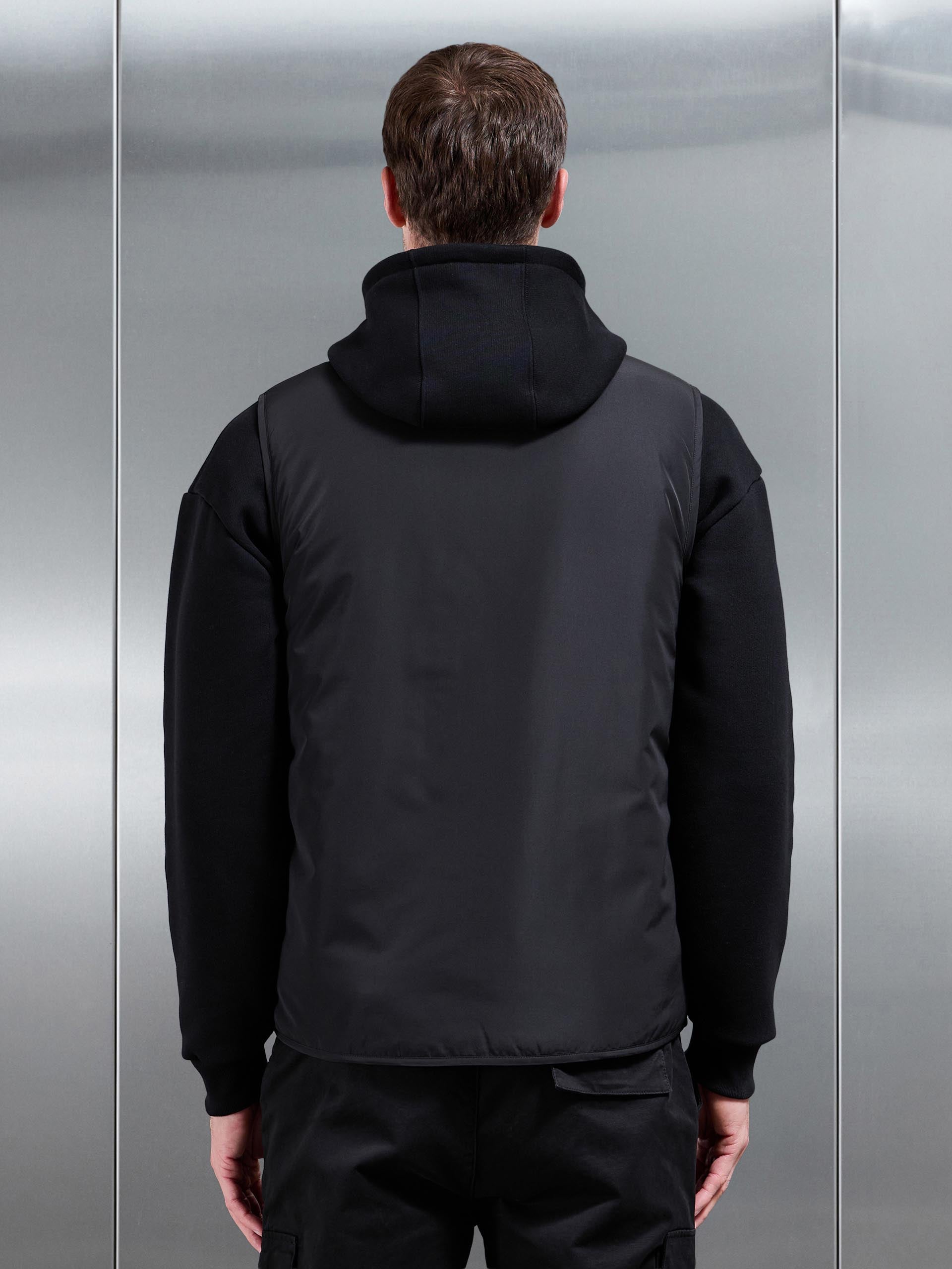Zip Through Padded Vest In Black