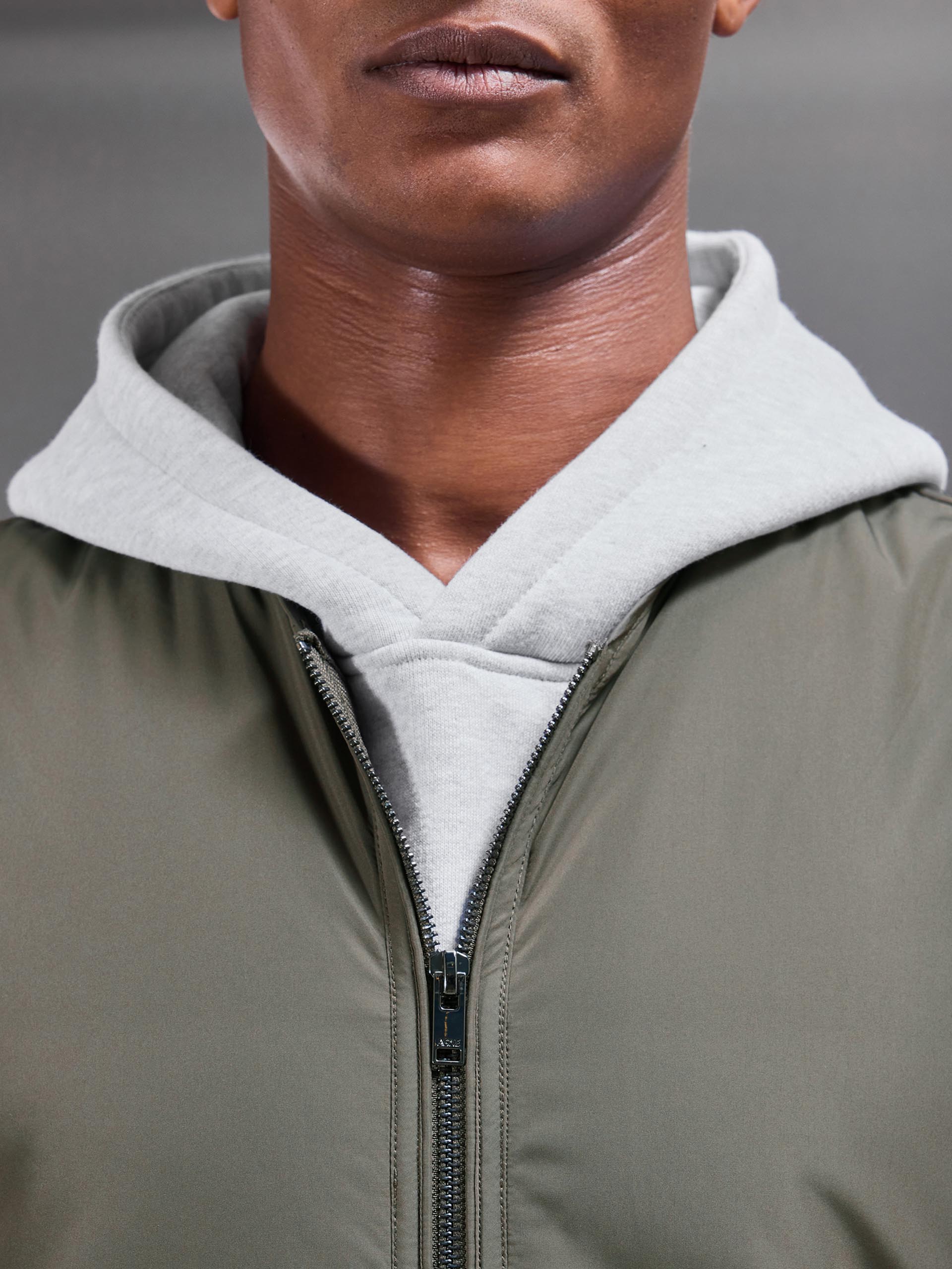 Zip Through Padded Vest in Olive