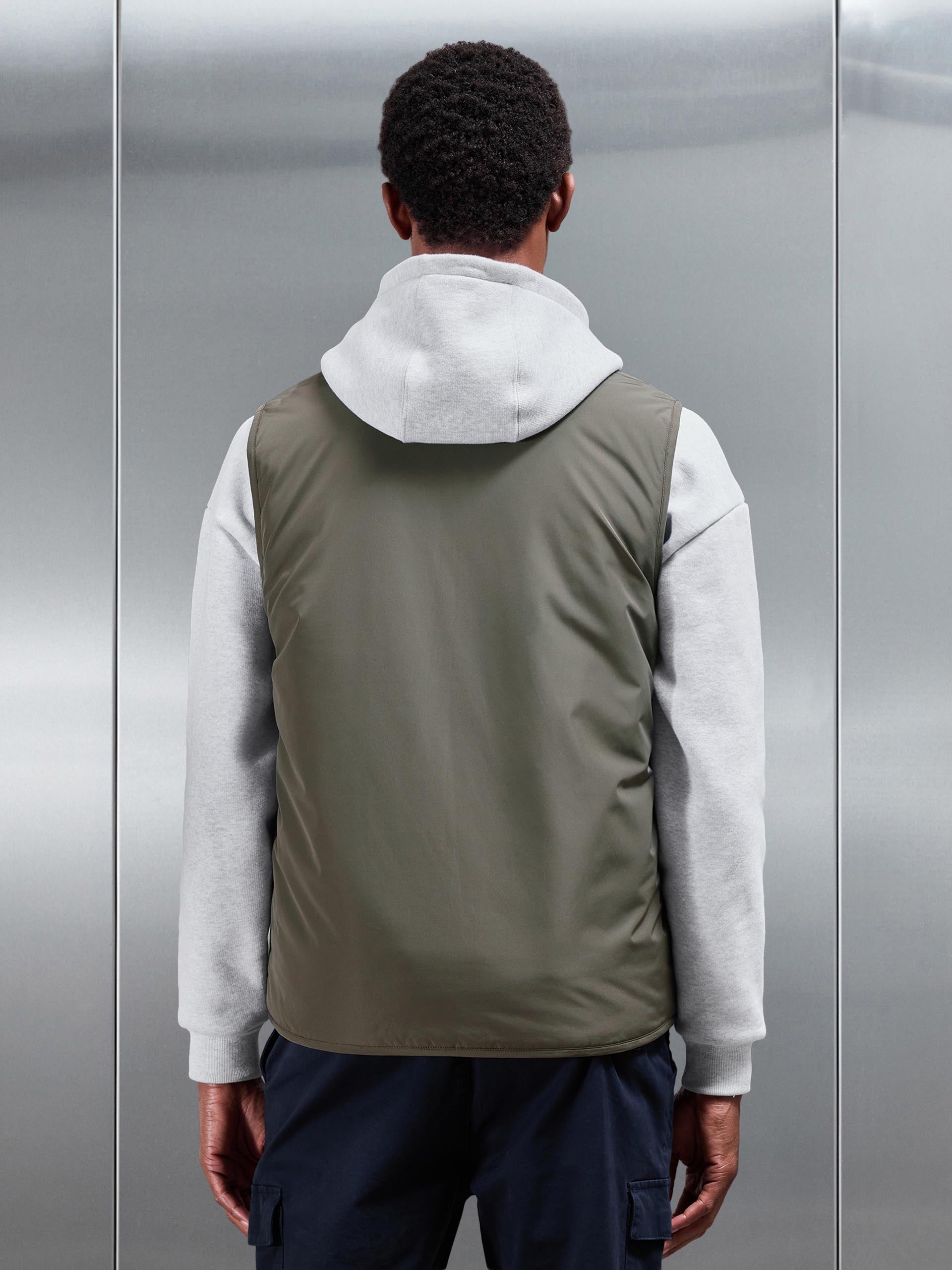 Zip Through Padded Vest in Olive