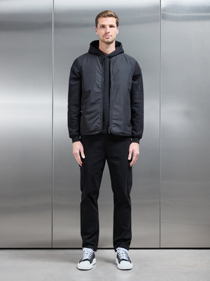 Zip Through Padded Vest in Black