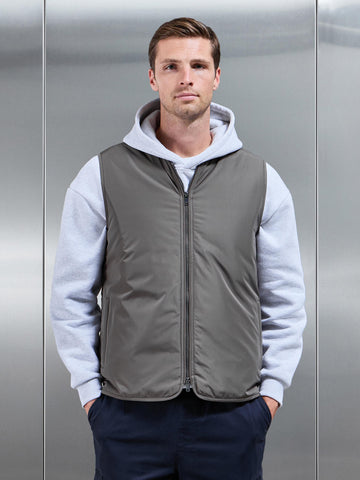 Zip Through Padded Vest in Olive