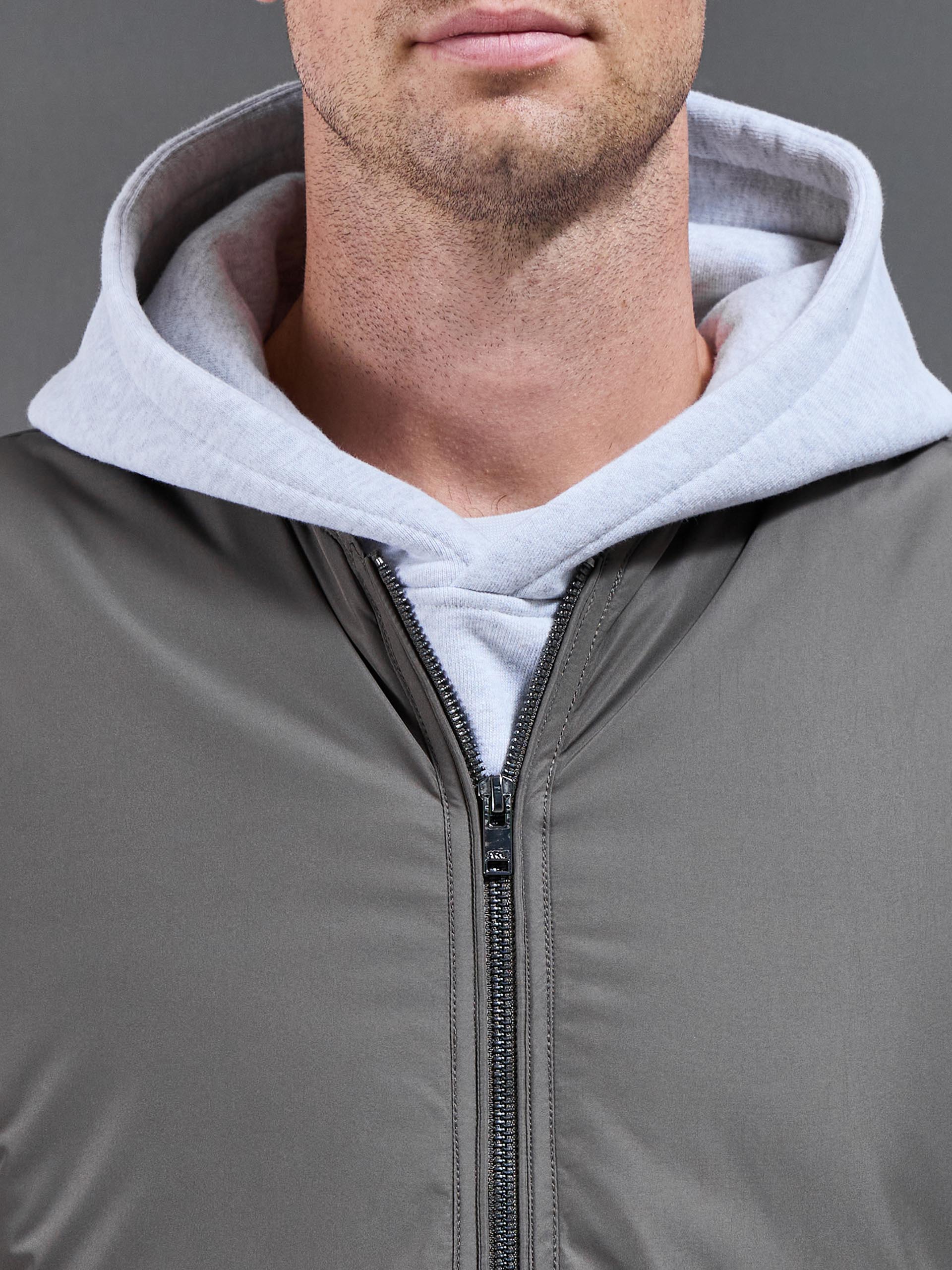 Zip Through Padded Vest in Olive
