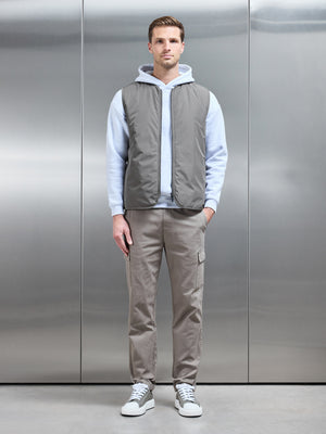 Zip Through Padded Vest in Olive