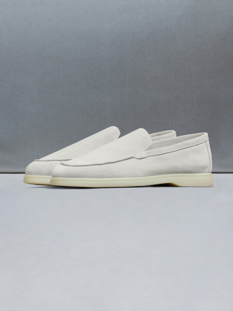 Low Suede Loafer in Stone