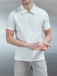 Cavour Textured Zip Polo Shirt in White