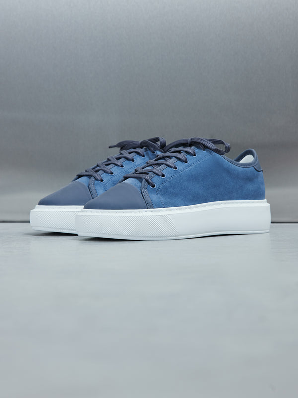 Leather Toe Cap Trainer in Blue