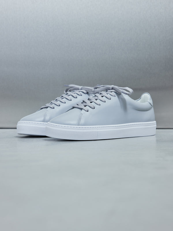 Low Essential Leather Trainer in Grey