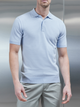 Cotton And Silk Polo Shirt in Light Blue
